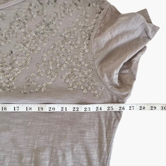 Lane Bryant Top Tee Blouse Sequined Design Taupe Color Size 18/20 Banded Bottom - Picture 9 of 12